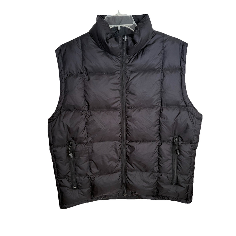 Vintage Y2K GAP Down Puffer Quilted Vest Men's Large Black Reversible‎